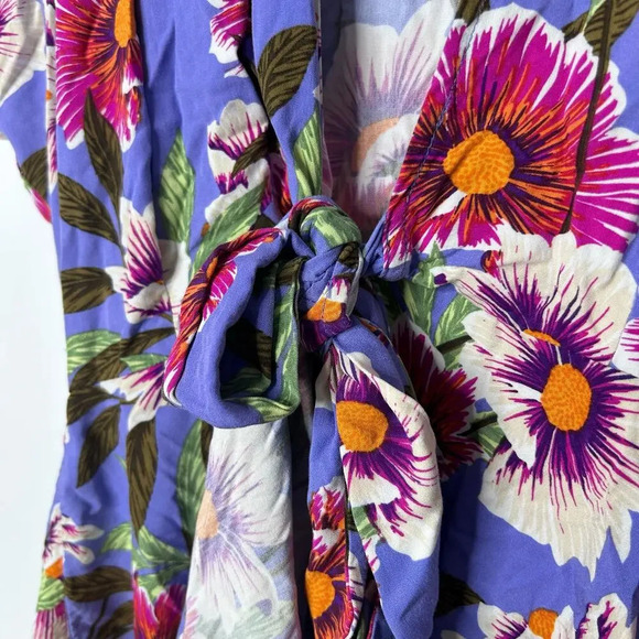 L*space Sunshine Feels Floral Wrap Dress Mini Women’s Small Purple Bloomcore - Picture 9 of 11